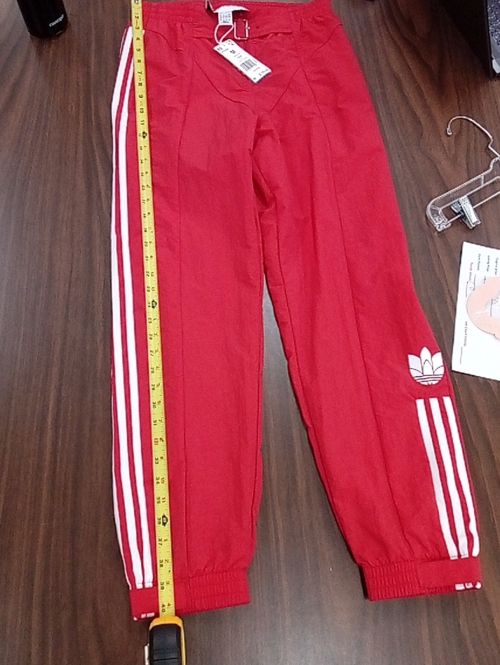 adidas Red Sweatpants with White Side Stripes